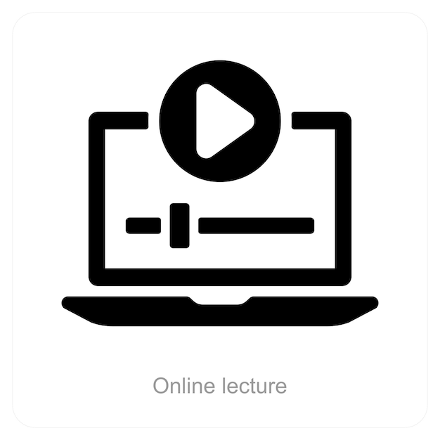 Online Lecture and education icon concept