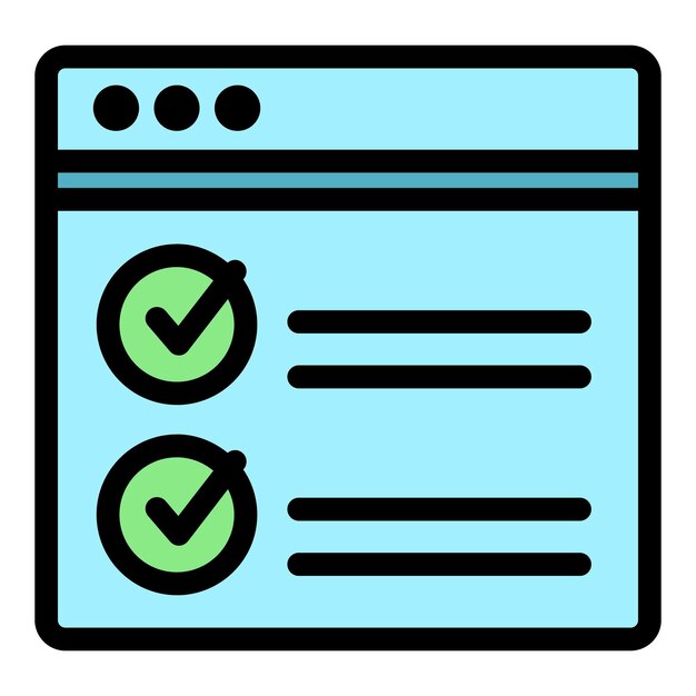 Online page icon Outline online page vector icon color flat isolated