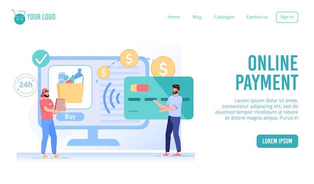Online payment for food e-order delivery webpage
