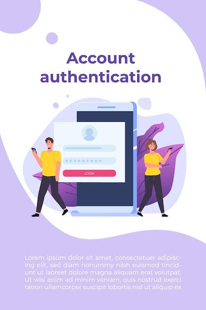 online registration and sign up, account authentication concept. vector ui illustration.