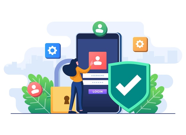 Online registration or sign up user interface screen on smartphone screen Secure login