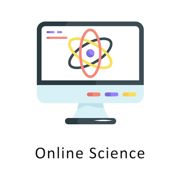 Online Science Vector Flat Icon Design illustration Symbol on White background EPS 10 File