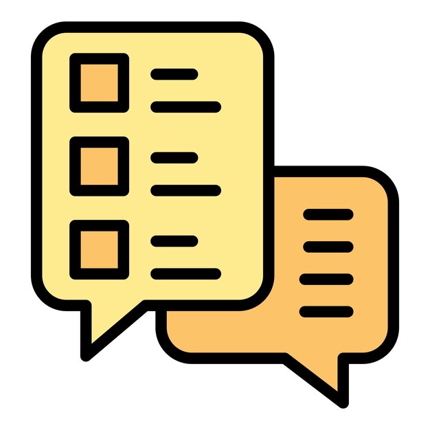 Online study chat icon outline vector Digital student Internet homework color flat