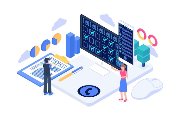 Online survey concept illustration