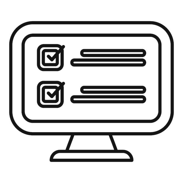 Online survey showing checkboxes on monitor screen