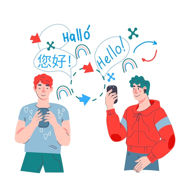 online translator or mobile app for language learning vector isolated