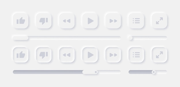 Online Video Media Player UI Elements Set