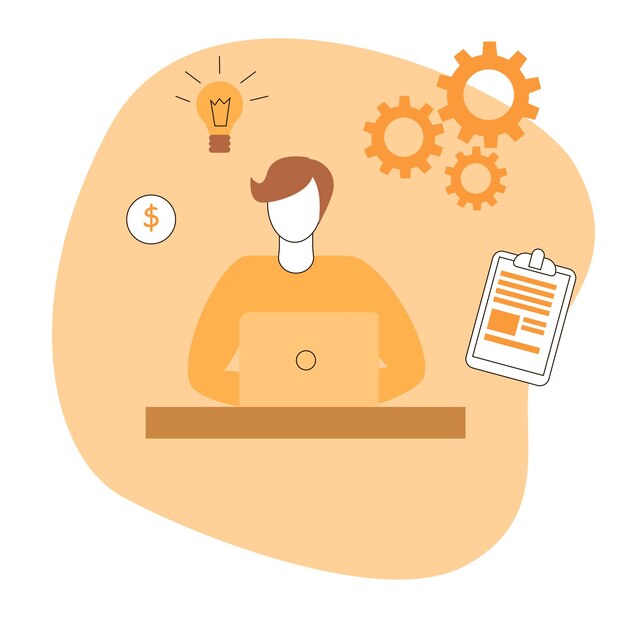 Online work business idea startup abstract concept Development enterprise