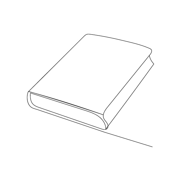 Open book continuous one line drawing outline vector illustration