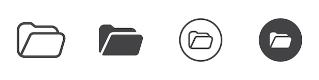 Open file folders icon Vector logo outline