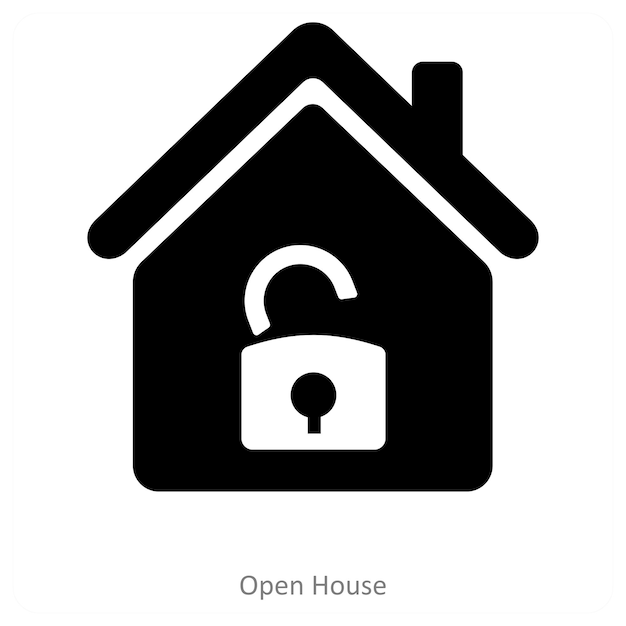 Open House and secure icon concept