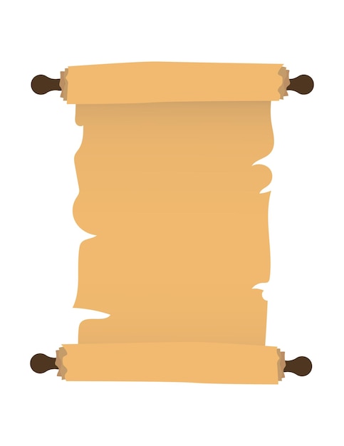 Open medieval document for announcements antique papyrus Vector illustration in cartoon design isolated