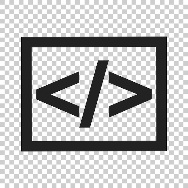 Open source business vector icon in flat style Api programming illustration on isolated transparent background Programmer technology concept