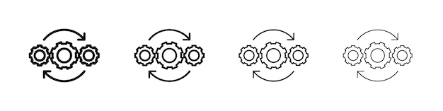 Operation icon Outline sign symbol set