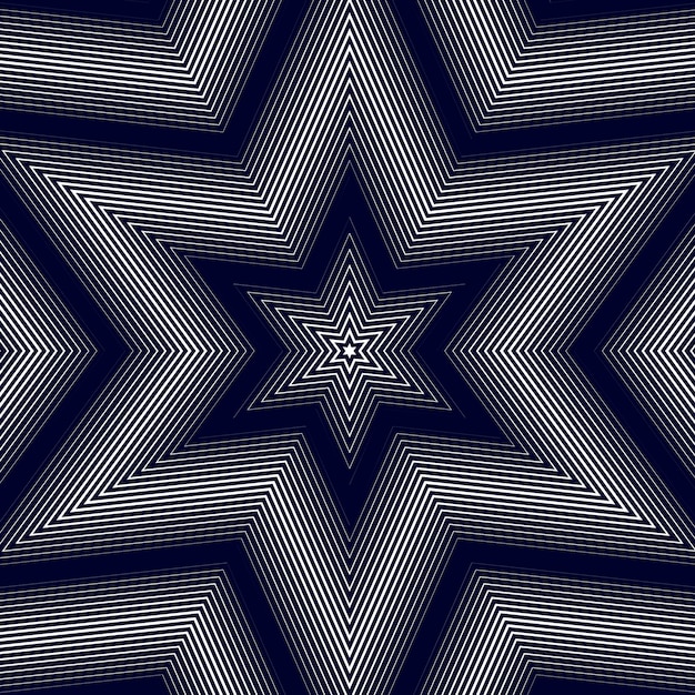 Optical illusion, moire background, abstract lined monochrome tiling. Unusual vector geometric pattern with visual effects.