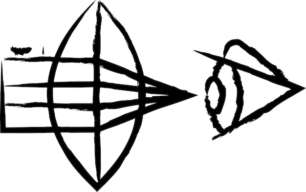 optics physics hand drawn vector illustration