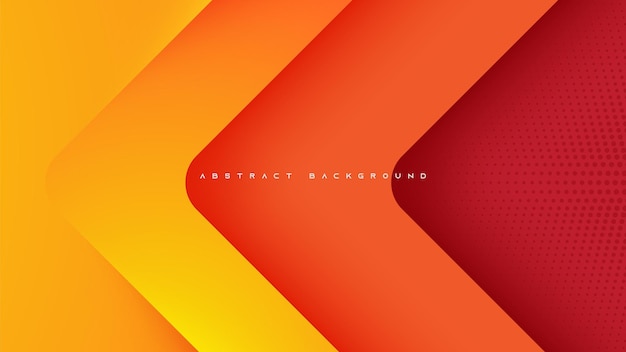 Orange abstract arrow shape background with line decorative design vector