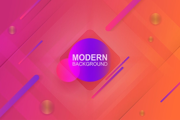Orange background with various stripes and a light frame of thin lines and circles