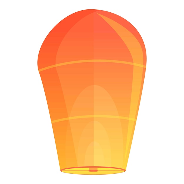 Orange floating lantern icon Cartoon of orange floating lantern vector icon for web design isolated on white background