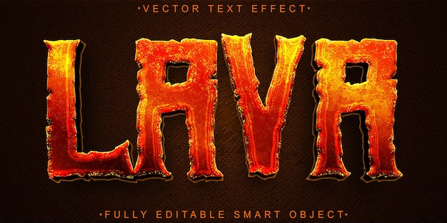 Orange Fluid Hot Lava Vector Fully Editable Smart Object Text Effect