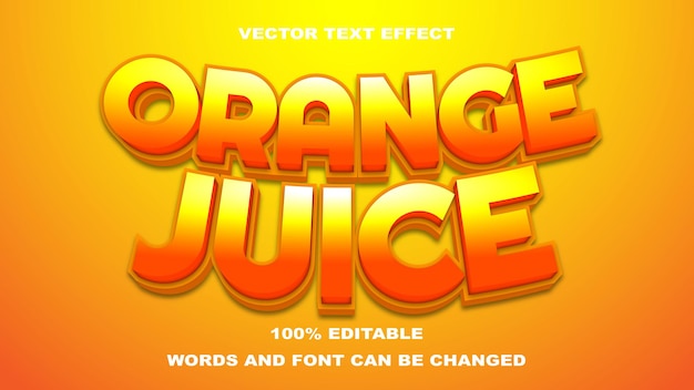 ORANGE JUICE STYLE EDITABLE TEXT EFFECT