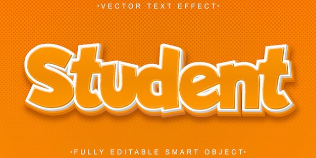 Orange Student Vector Fully Editable Smart Object Text Effect