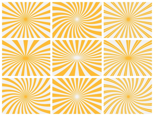 Orange Sunbrust illustration Background Collection EPS Vector