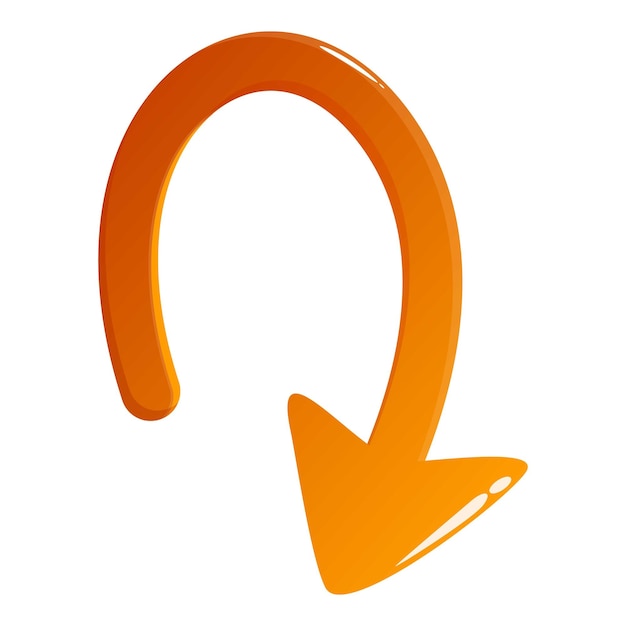 Orange u turn arrow pointing downwards