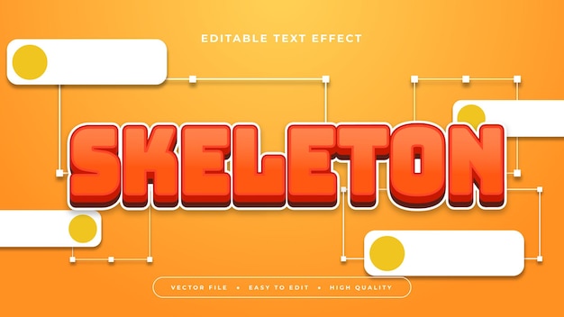 orange white and yellow skelton 3d editable text effect font style