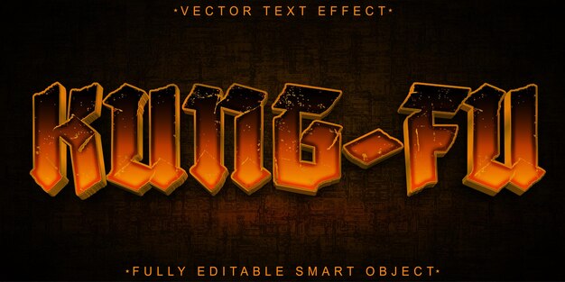 orange worn kungfu vector fully editable smart object text effect