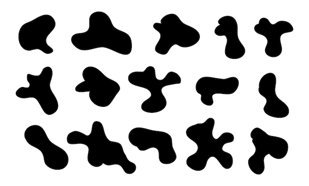 Organic black blobs irregular shape