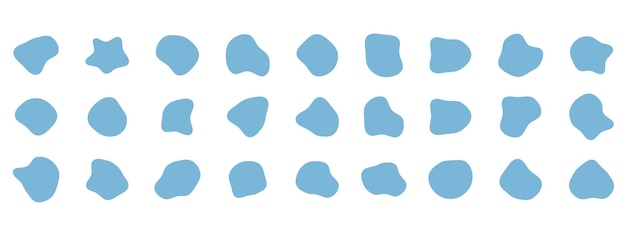 Organic colorful blob shapes Round abstract organic shape collection Pebble drops and stone silhouettes Random abstract liquid organic irregular blotch shapes