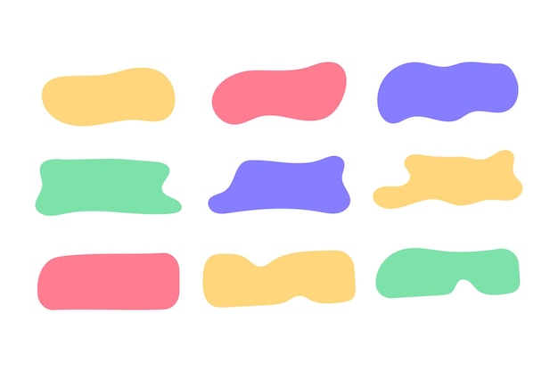 Organic Rectangle Blob Shapes Multicolour Style