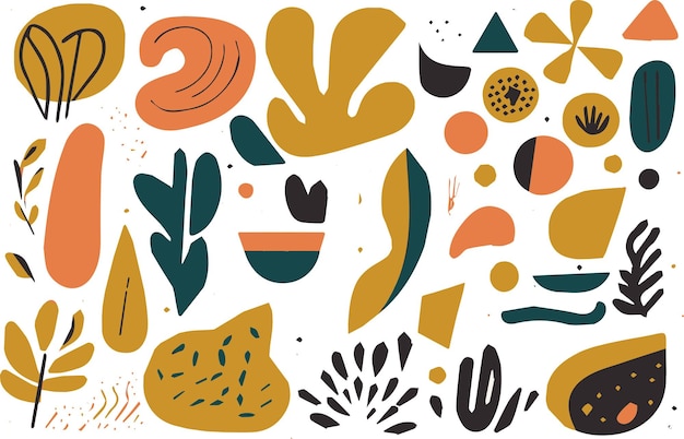organic shapes vector flat style eps image for digital and print projects