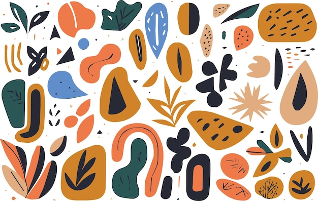 organic shapes vector flat style eps image for digital and print projects