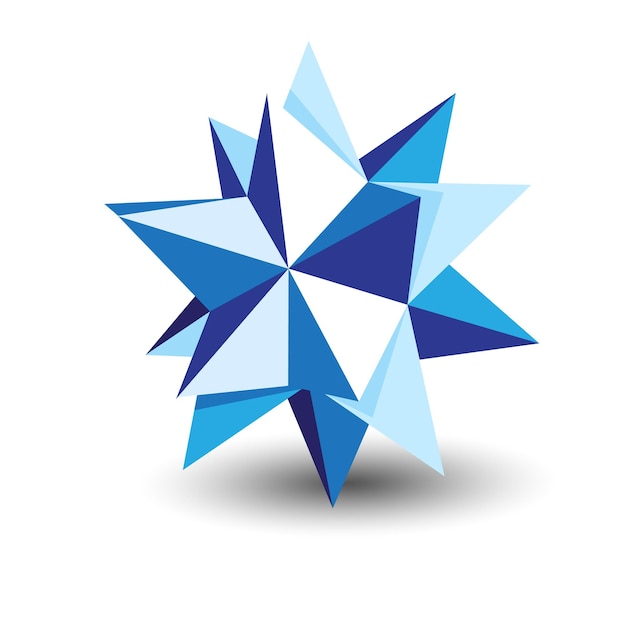 Origami star in blue ones and isolated on white EPS vector format