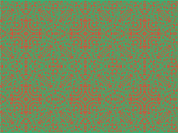 Ornamental Wallpaper Texture Green Patter Design