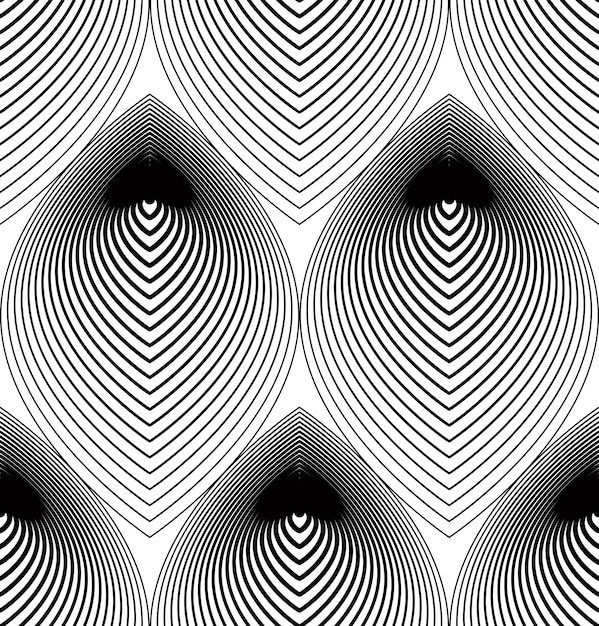Ornate vector monochrome abstract background with black lines. Symmetric decorative graphical pattern, geometric illustration.
