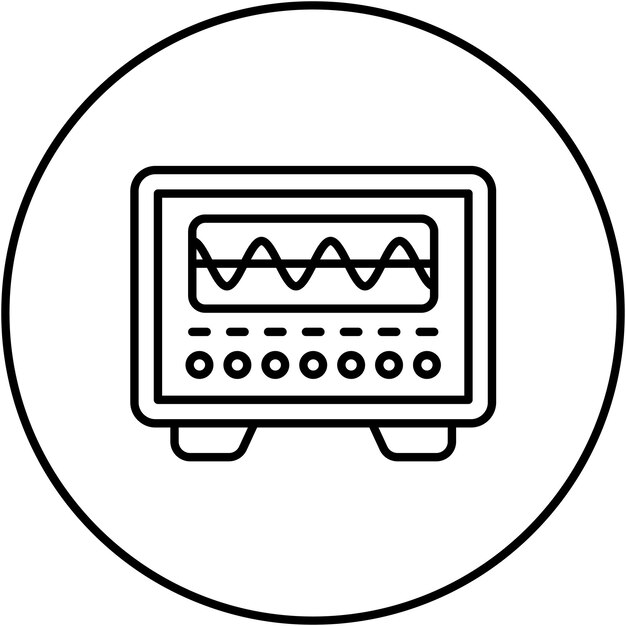 Oscilloscope icon vector image Can be used for Physics