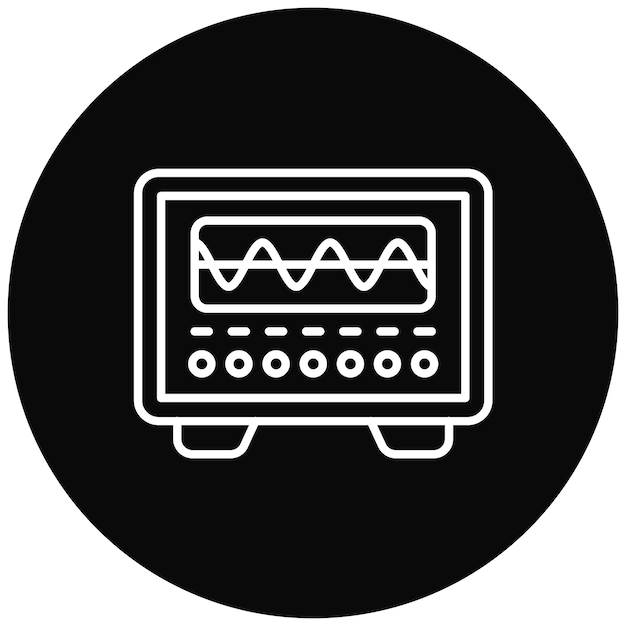Oscilloscope icon vector image Can be used for Physics
