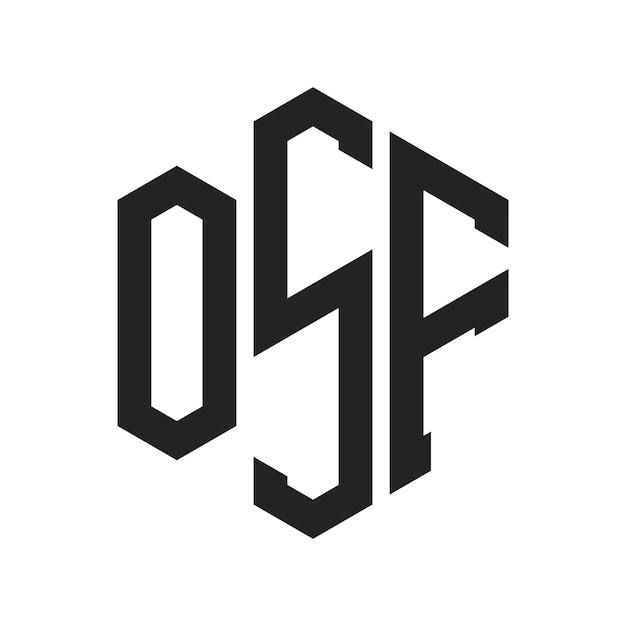 osf logo design initial letter osf monogram logo using hexagon shape