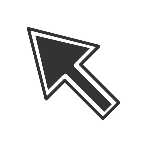 Osoitinnuolen ikonin design, vektorimallipohja