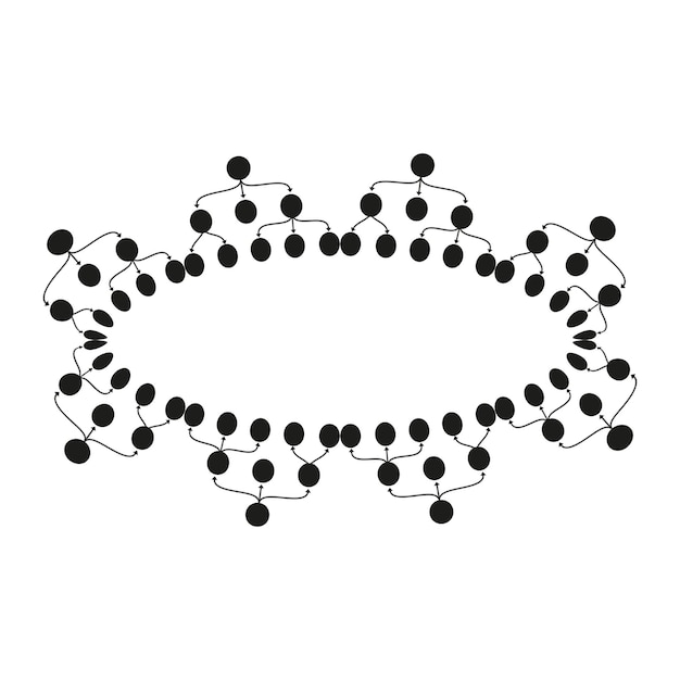 Oval connection scheme Network node structure Vector flow pattern Data diagram circle