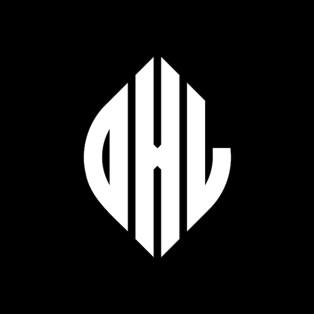 OXL circle letter logo design with circle and ellipse shape