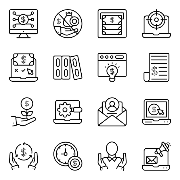 Pack of Fintech line Icons