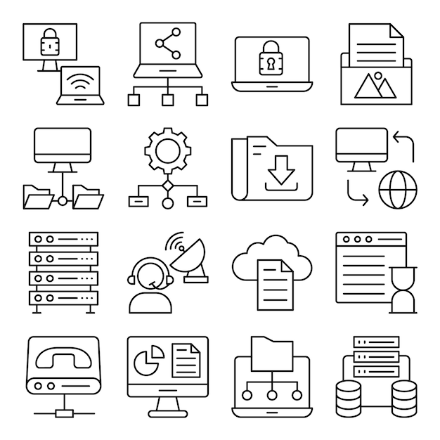 Pack of Hardware line Icons