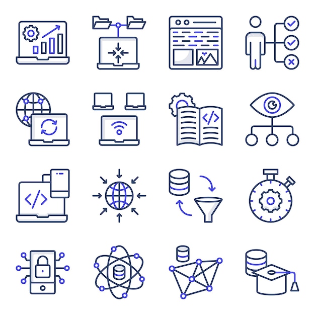 Pack of System Coding Flat Icons