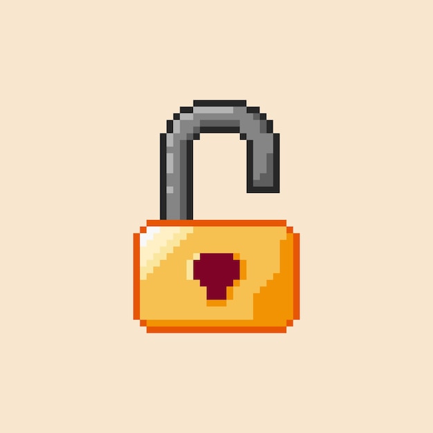 Padlock icon pixel art style