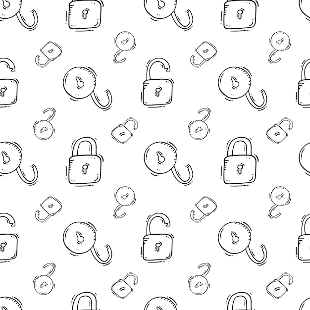 padlock pattern padlock seamless pattern doodle padlock pattern background