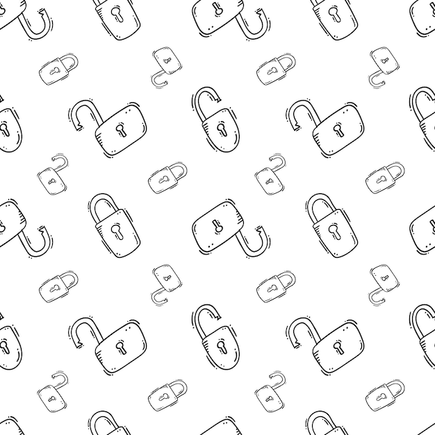padlock pattern padlock seamless pattern doodle padlock pattern background